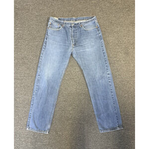 Levis Men's Jeans 505 38x34 Blue Medium Wash Denim Straight Fit Zip Fly 5-Pocket